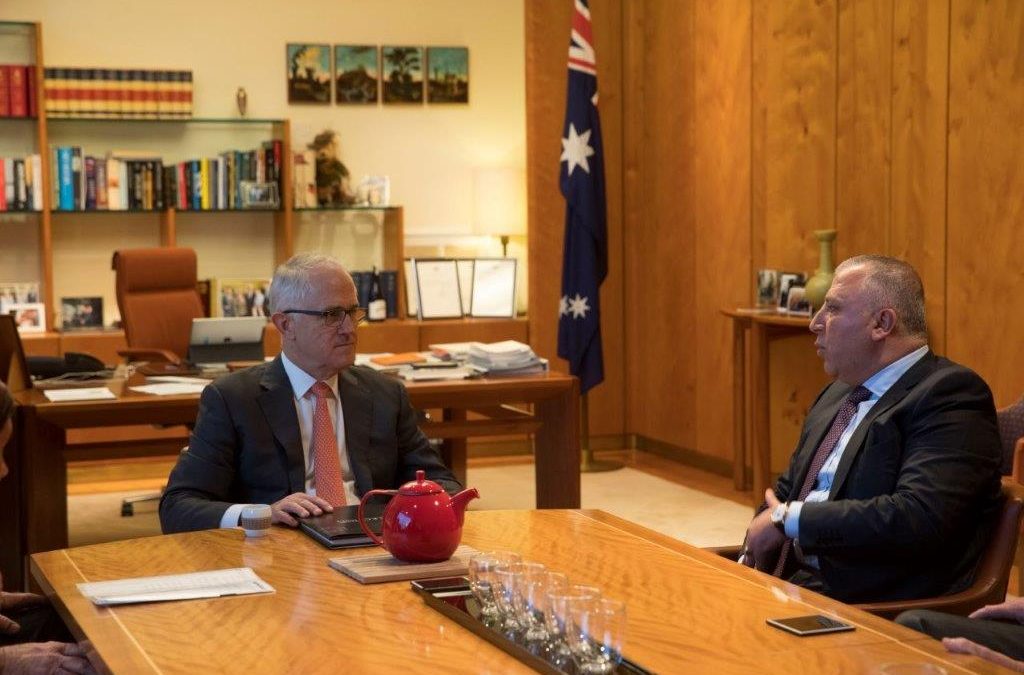 Ghassan Aboud with Malcolm Turnbull Australia's Prime Minister