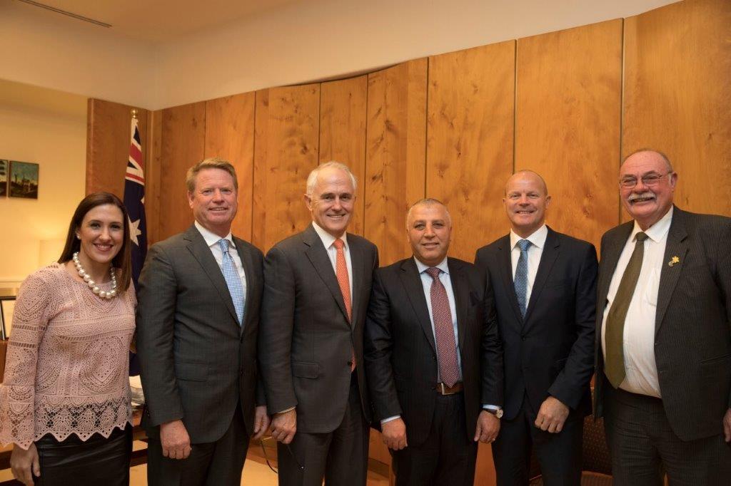 Ghassan Aboud with Australia's Prime Minister and his ministerial team